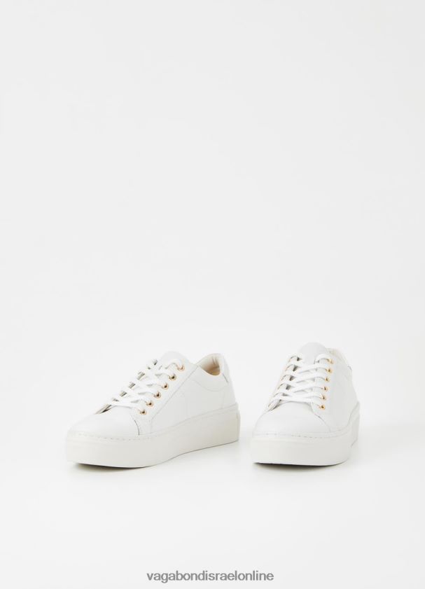 Vagabond עור לבן נשים נעלי ספורט פלטפורמת זואי 4NN08F177 הַנעָלָה