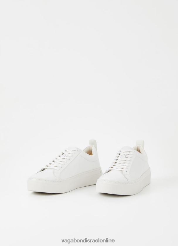 Vagabond עור לבן נשים נעלי ספורט פלטפורמת זואי 4NN08F178 הַנעָלָה