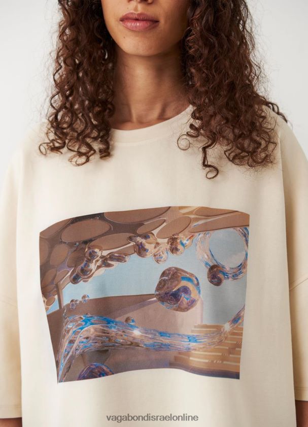 Vagabond טקסטיל אוף לבן נשים חולצת טריקו קופסה x micky ho 4NN08F258 לבוש